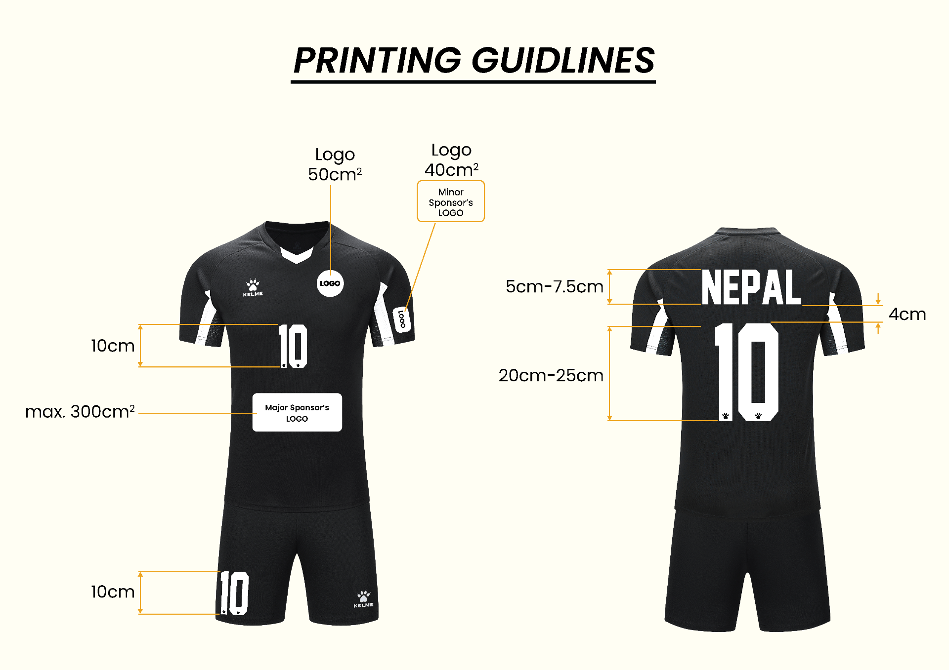 KELME Printing Guidelines